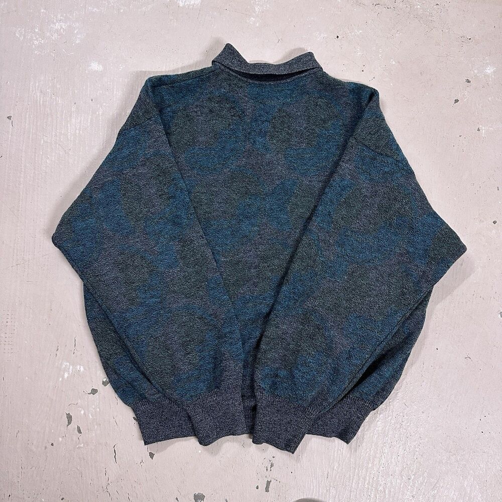 Zanella Italy Wool Sweater Heathered Blue Gray Size Large - Picture 6 of 8